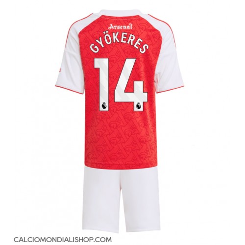 Maglie da calcio Arsenal Viktor Gyokeres #14 Prima Maglia Bambino 2025-26 Manica Corta (+ Pantaloni corti)